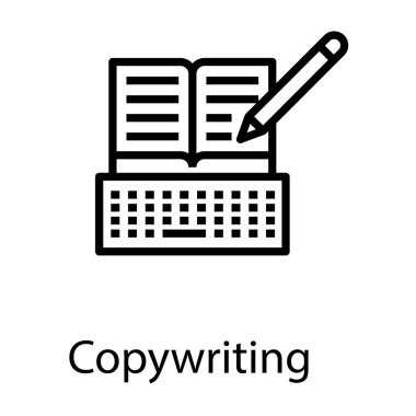 Copywriting vektör çizgisi simgesi tasarımı 