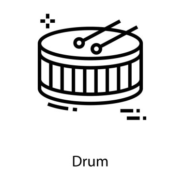 Hat tasarımında çıngırak ve davul simgesi 