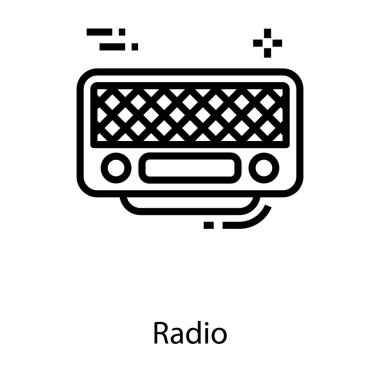 Radyo setinin hat vektör tasarımı 