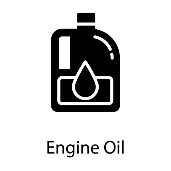 Vettore Icona Glifo Olio Motore — Vettoriale Stock