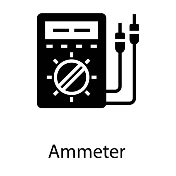 Icon Ammeter Glyph Design — Stock Vector