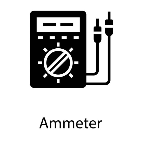 Икона Амперметра Виде Глифов — стоковый вектор