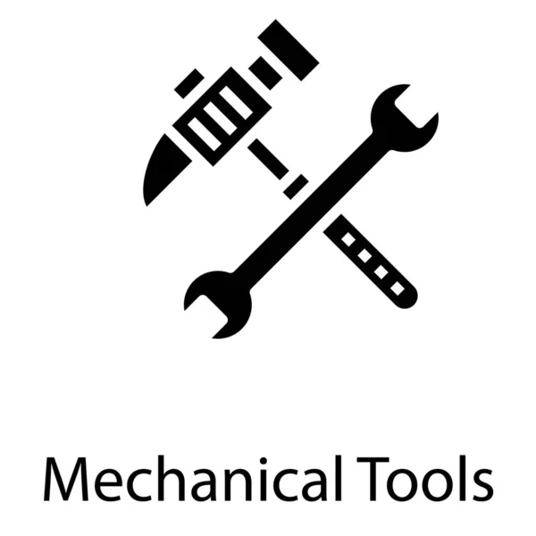 Symbol Der Mechanischen Werkzeuge Glyphen Vektor — Stockvektor