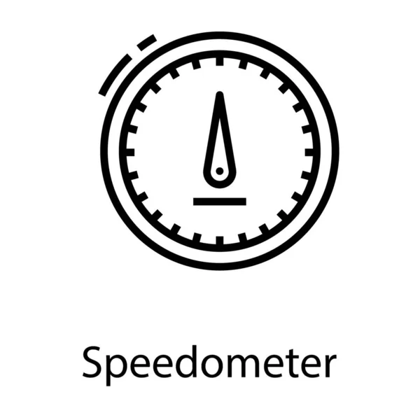 Snelheidsmeter Icoon Lijn Ontwerp — Stockvector