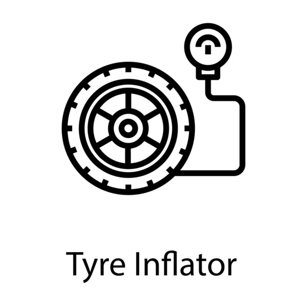Progettazione Vettoriale Icona Gonfiatore Pneumatico Linea — Vettoriale Stock