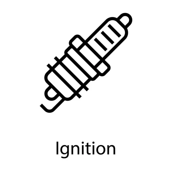 Coche Línea Ignición Vector Icono — Vector de stock