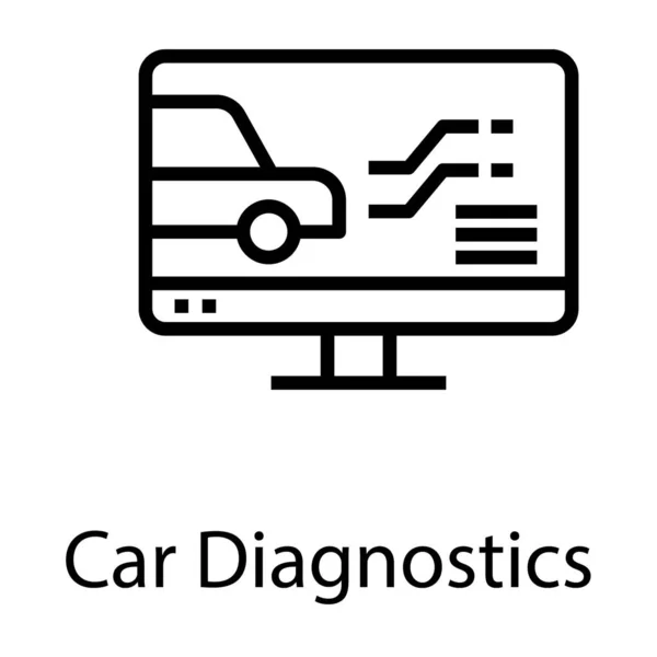 Icona Della Diagnostica Auto Linea Vettoriale — Vettoriale Stock