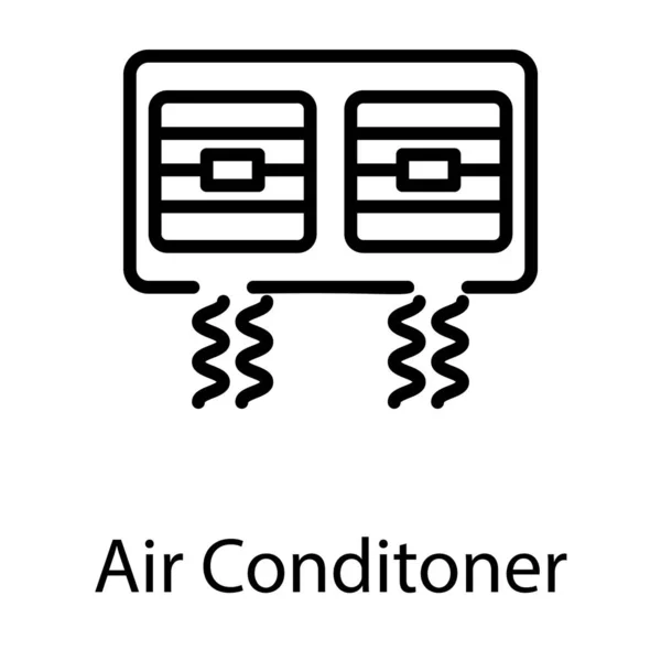 Auto Air Conditioner Line Icon Vector — Stock Vector