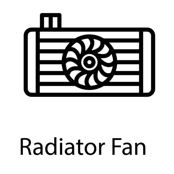 Wentylator Chłodnicy Samochodu Ikona Linia Wektor — Wektor stockowy