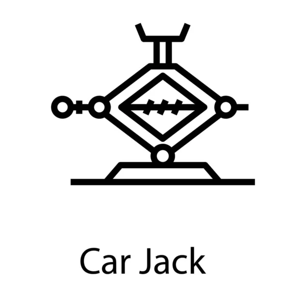 Bil Jack Linje Ikon Vektor Design — Stock vektor