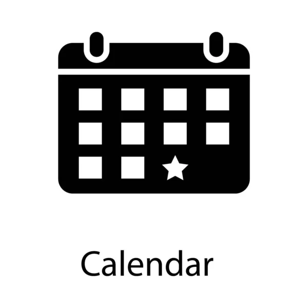 Ikona Kalendarza Izolowana Białym Tle — Wektor stockowy