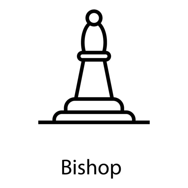 Значок Шахового Єпископа Лінійному Дизайні — стоковий вектор
