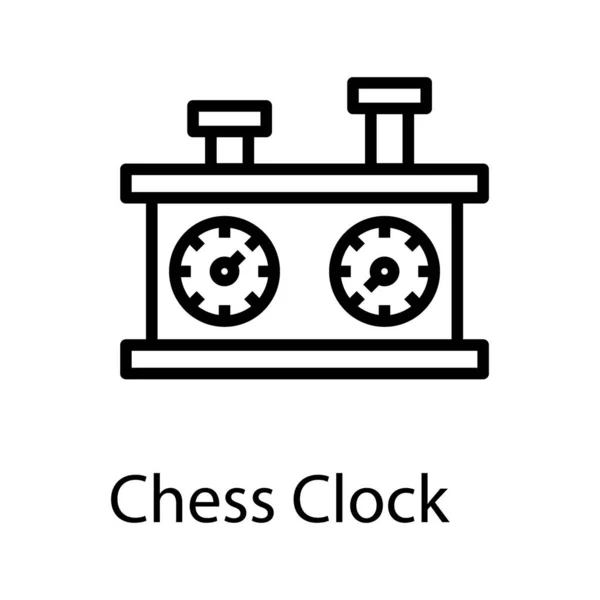 Икона Шахматных Часов Линейном Дизайне — стоковый вектор