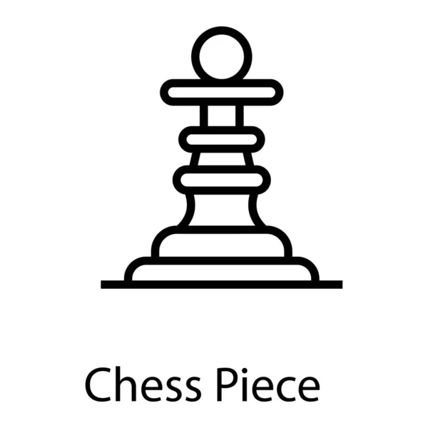 Schachfigur Ikone Liniendesign — Stockvektor