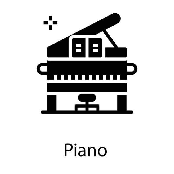 Ícone Piano Vetor Design Glifo — Vetor de Stock