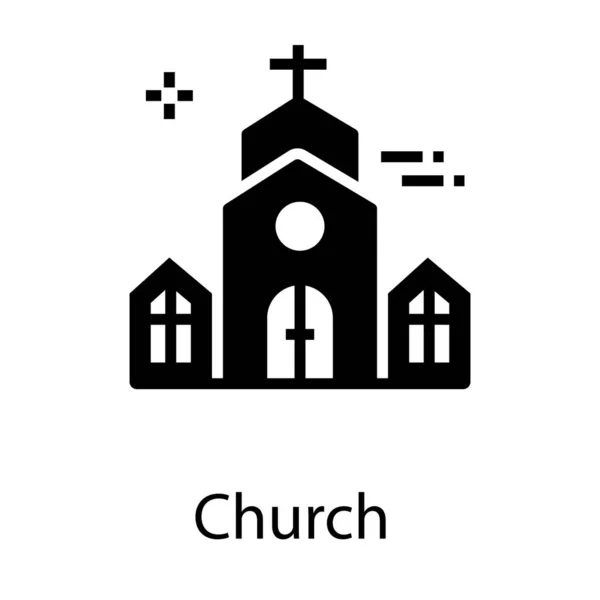 Icono Iglesia Diseño Sólido — Vector de stock