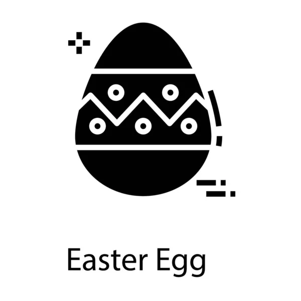 Icono Huevo Pascua Diseño Glifo — Vector de stock