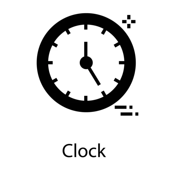 Analoge Uhr Glyphen Design — Stockvektor