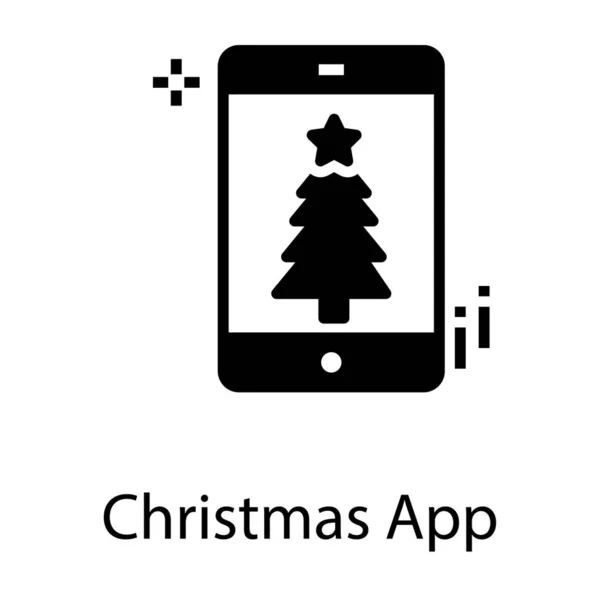 Vecteur Noël App Glyphe Design — Image vectorielle