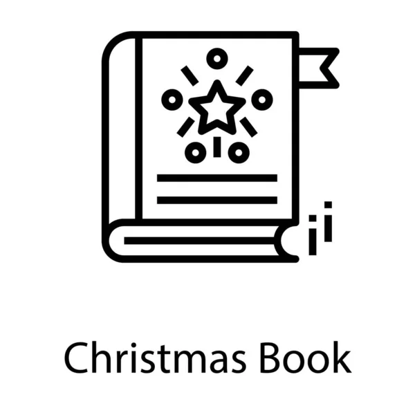 Symbol Der Weihnachtlichen Buchlinie Vektor Design — Stockvektor