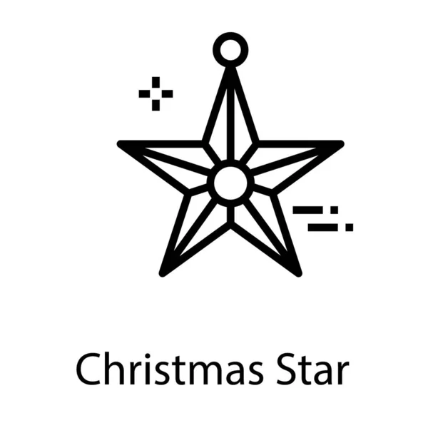 Vector Estrella Navidad Diseño Línea — Vector de stock