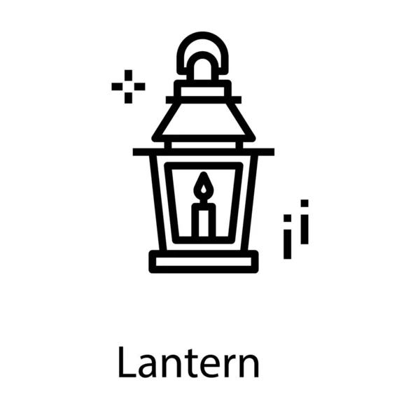 Icono Linterna Diseño Línea — Vector de stock