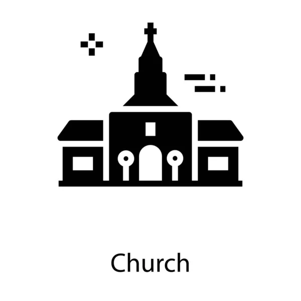 Icono Iglesia Diseño Sólido — Archivo Imágenes Vectoriales