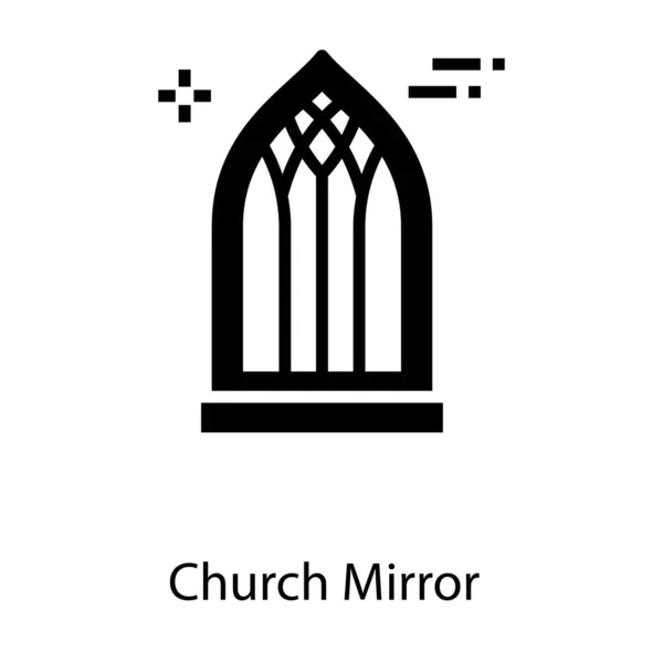 Kirchenspiegel Ikone Glyphen Design — Stockvektor