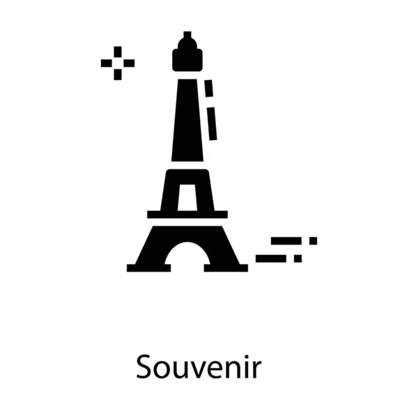 Glyphen Symbol Des Eiffelturmvektors — Stockvektor