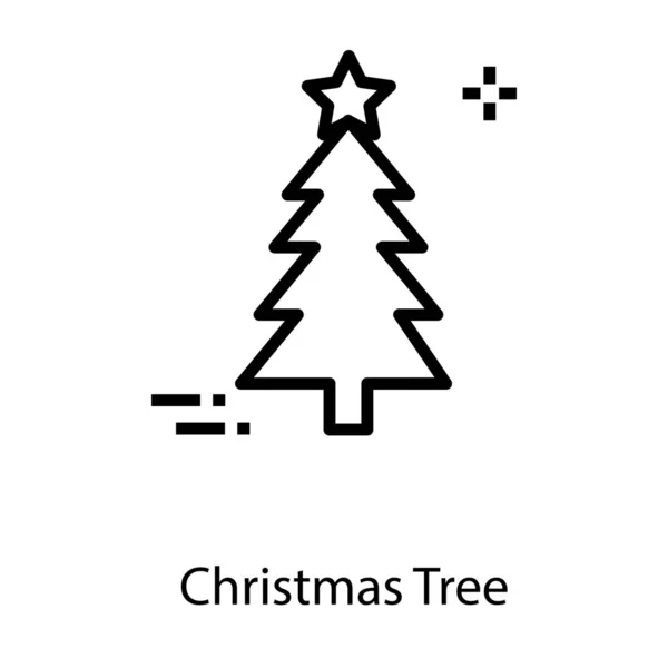Vetor Árvore Natal Projeto Linha —  Vetores de Stock