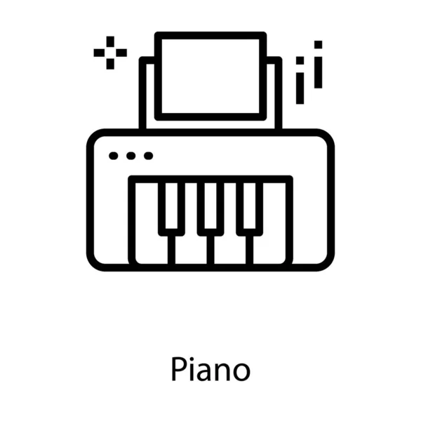 Icona Del Pianoforte Del Vettore Progettazione Della Linea — Vettoriale Stock
