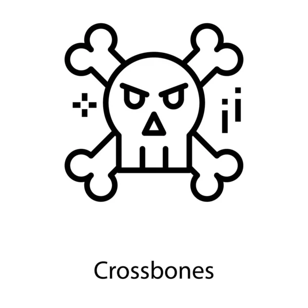 Kreuzknochen Symbol Des Liniendesignvektors — Stockvektor