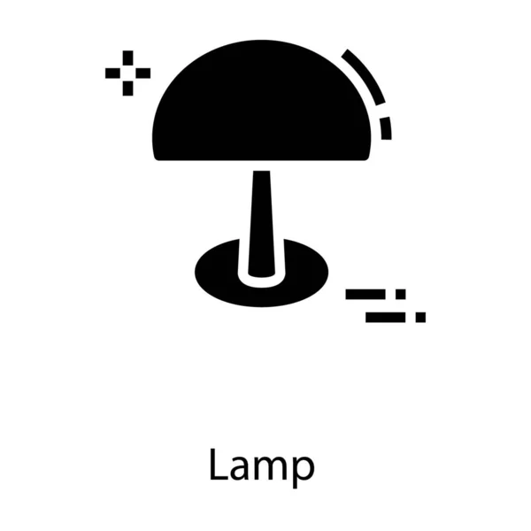 Tabell Lampa Ikon Glyph Vektor Design — Stock vektor