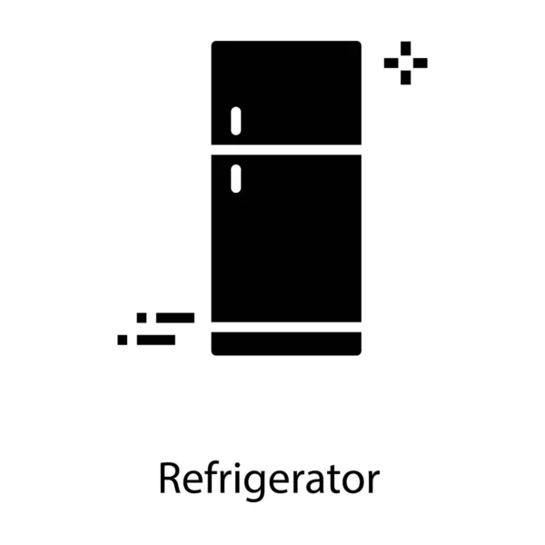 Kühlschranksymbol Glyphen Vektordesign — Stockvektor