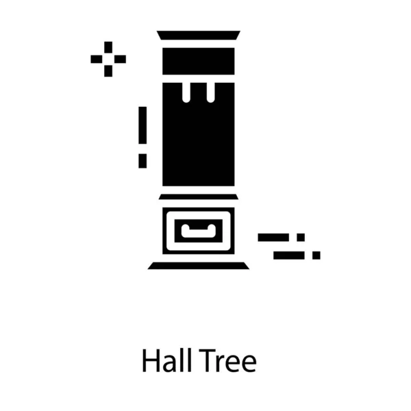 Design Glifo Ícone Árvore Salão — Vetor de Stock
