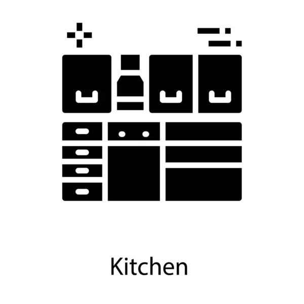 Icono Diseño Glifo Cocina — Vector de stock
