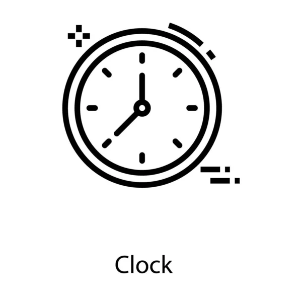 Icono Del Reloj Diseño Sólido — Vector de stock