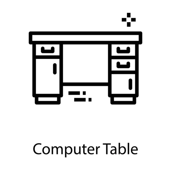 机テーブルソリッドデザインベクトル — ストックベクタ