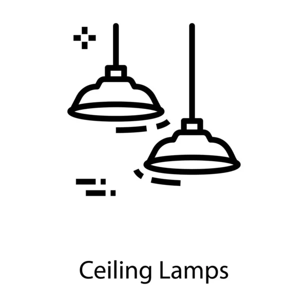ソリッドデザインの天井ランプベクトル — ストックベクタ