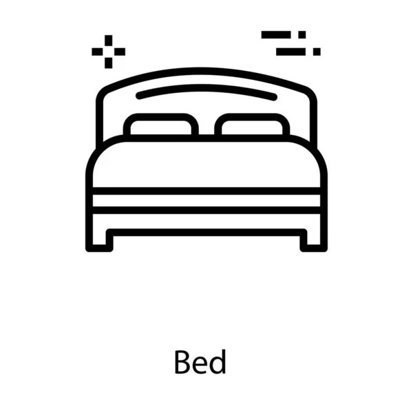 Піктограма Ліжка Суцільному Дизайні — стоковий вектор