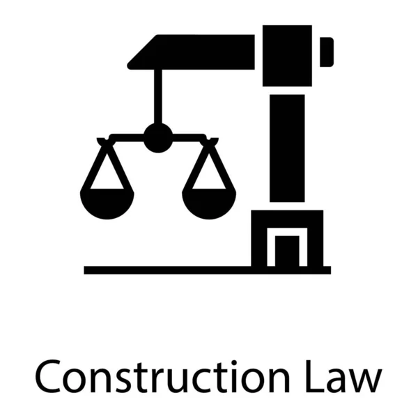 Sağlam Tasarımda Inşaat Hukuku Simgesi — Stok Vektör