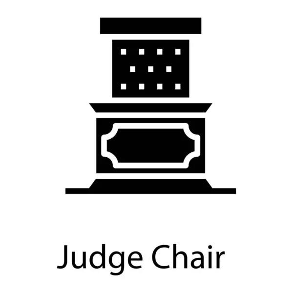 Ikona Sędziego Krzesło Stałym — Wektor stockowy