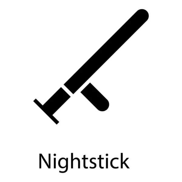 Icon Nightstick Solid Design — Stock Vector