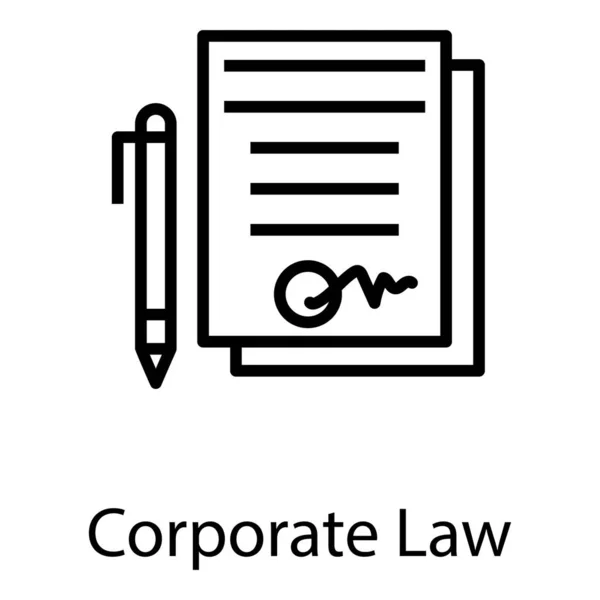 Corporate Law Line Design Vector — Stock Vector
