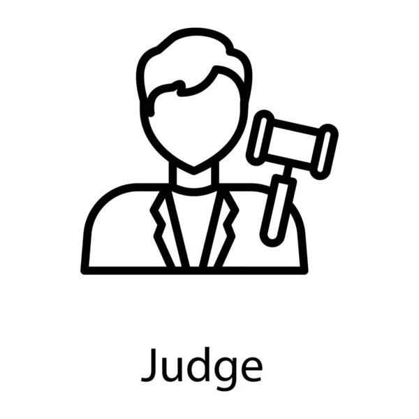 Giudice Del Tribunale Professionale Linea Progettazione — Vettoriale Stock