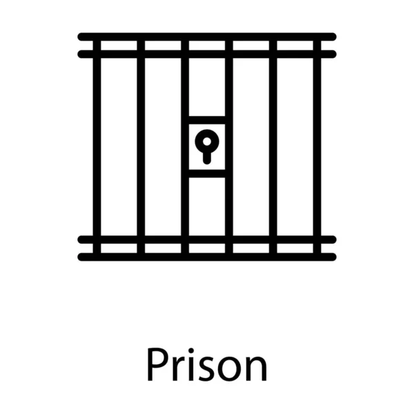 Prison Jail Vector Line Design — Stock Vector