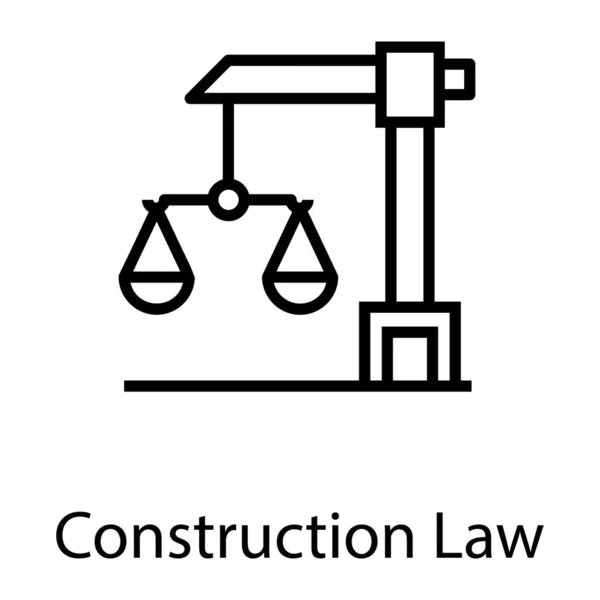 Ikona Prawa Budowlanego Projektowaniu Linii — Wektor stockowy