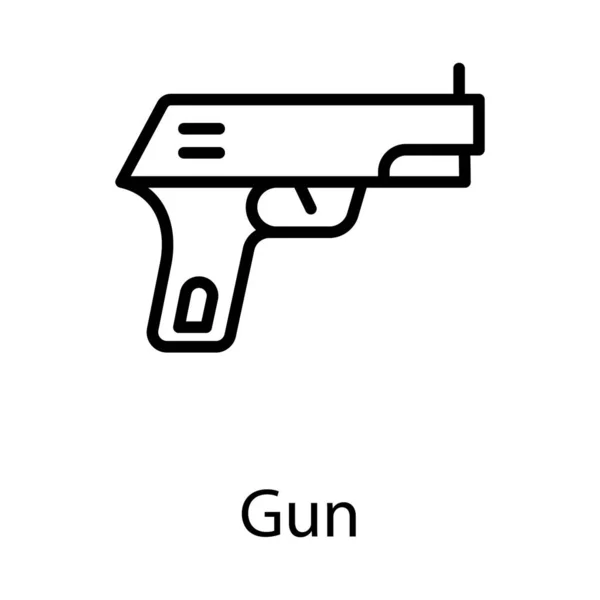 Criminal Pistol Vector Line Design — Stock Vector