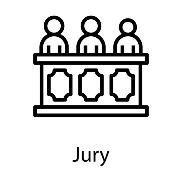 Icône Jury Dans Conception Vectorielle Ligne — Image vectorielle