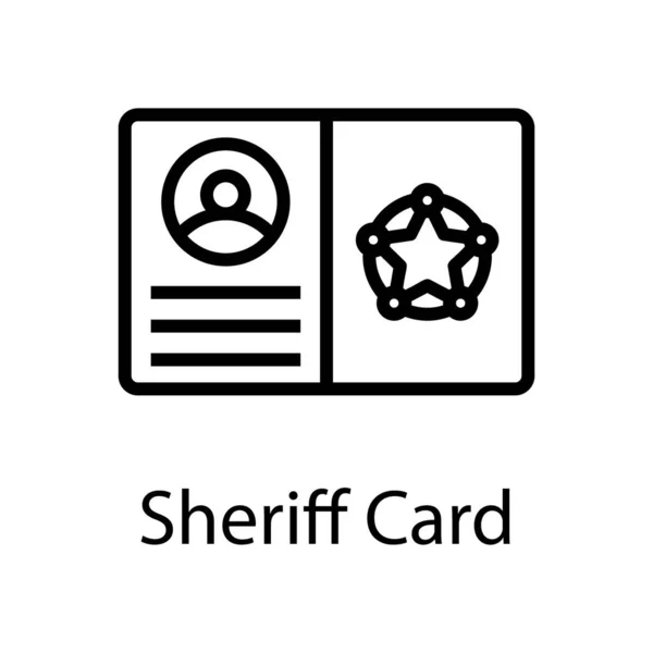 Ícone Cartão Xerife Design Linha —  Vetores de Stock